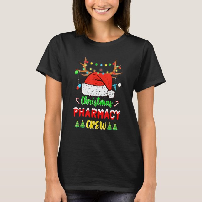Camiseta Christmas Lights Pharmacy Crew Reindeer Santa (Anverso)
