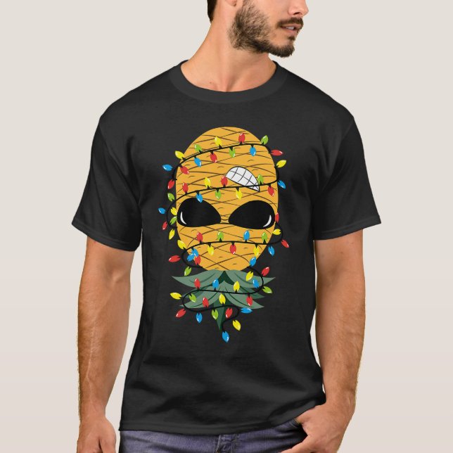 Camiseta Christmas Lights Upside Down Pineapple Swinger (Anverso)