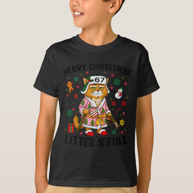 Camiseta Christmas Litter’s Full 67 Xmas Funny Kitty Gift C (Anverso)