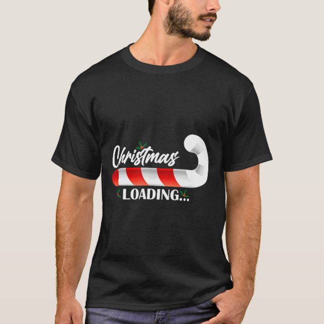 Camiseta Christmas Loading Fir Tree Candy Cane  (Anverso)