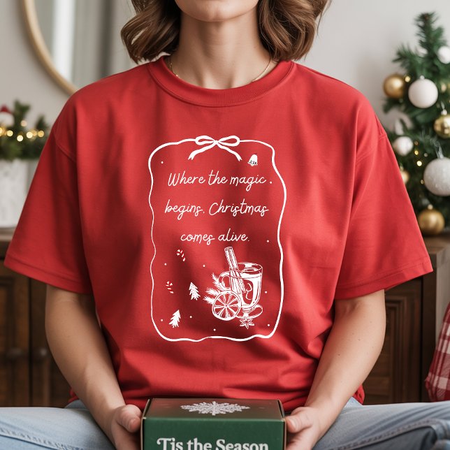 Camiseta Christmas Magic Begins – Holiday Quote Design (Subido por el creador)
