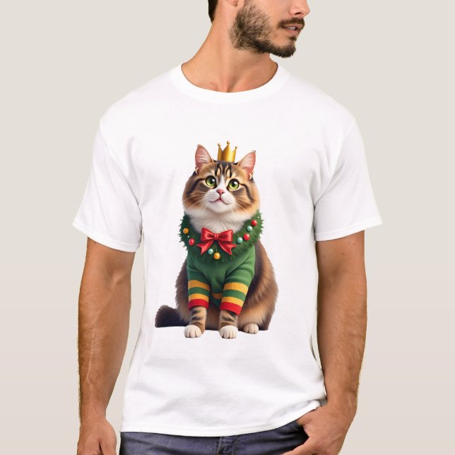 Camiseta Christmas Maine Coon American Longhair (1) (Anverso)