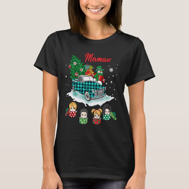 Camiseta Christmas Mamaw Christmas Tree Green Truck Cute (Anverso)