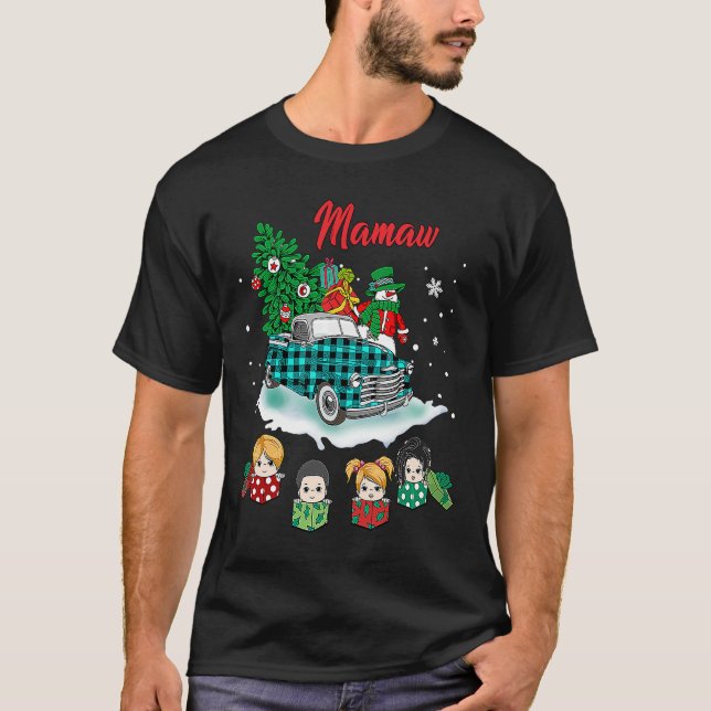 Camiseta Christmas Mamaw Christmas Tree Green Truck Cute (Anverso)