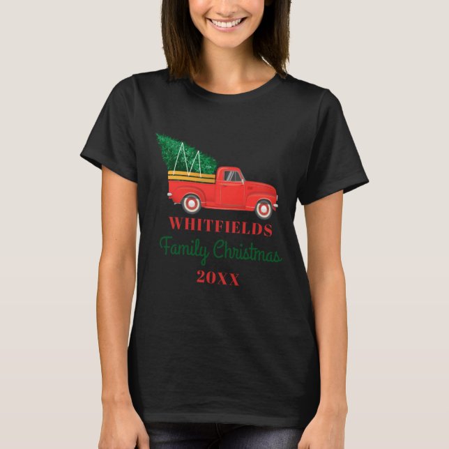 Camiseta Christmas Matching Family Reunion Red Truck  (Anverso)