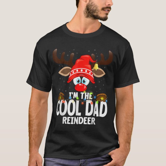 Camiseta Christmas Matching I'm The Cool Dad Reindeer  (Anverso)