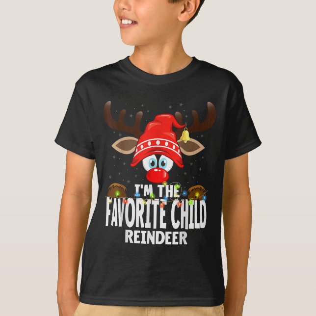 Camiseta Christmas Matching I'm The Favorite Child Reindeer (Anverso)