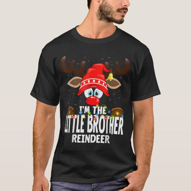 Camiseta Christmas Matching I'm The Little Brother Reindeer (Anverso)