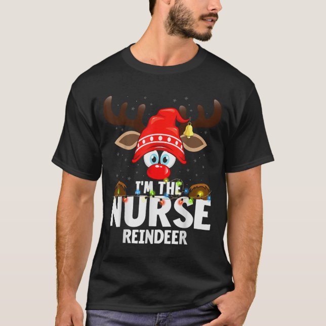 Camiseta Christmas Matching I'm The Nurse Reindeer  (Anverso)