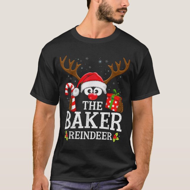 Camiseta Christmas Matching The Baker Reindeer Family  (Anverso)