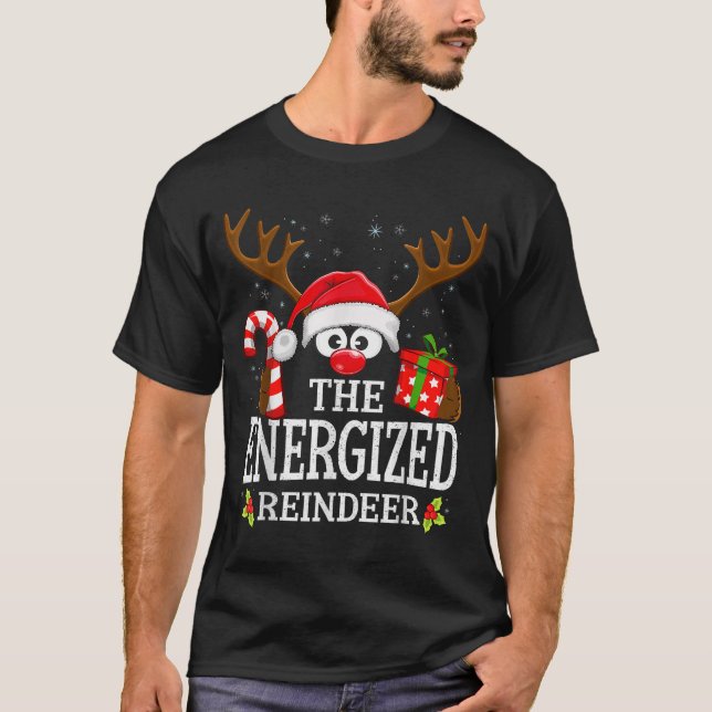 Camiseta Christmas Matching The Energized Reindeer Family  (Anverso)