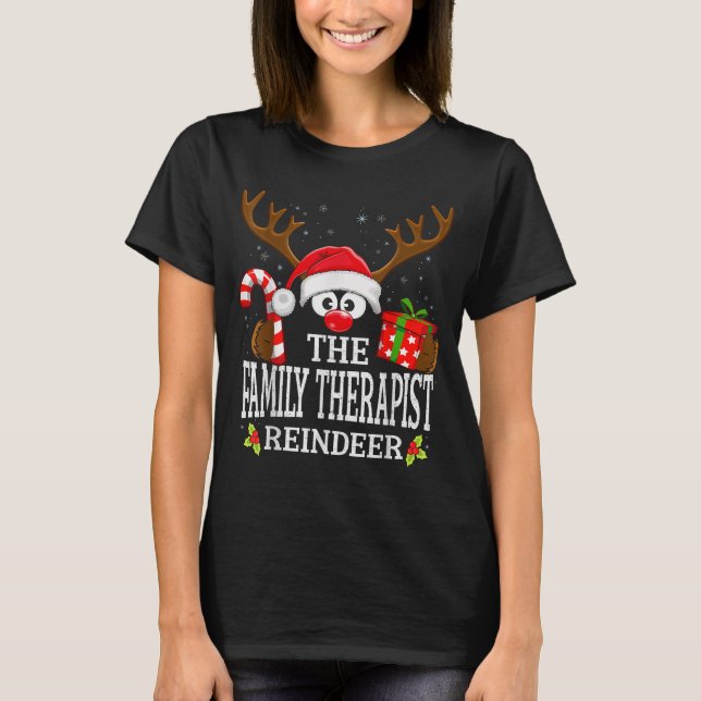 Camiseta Christmas Matching The Family Therast Reindeer Fam (Anverso)