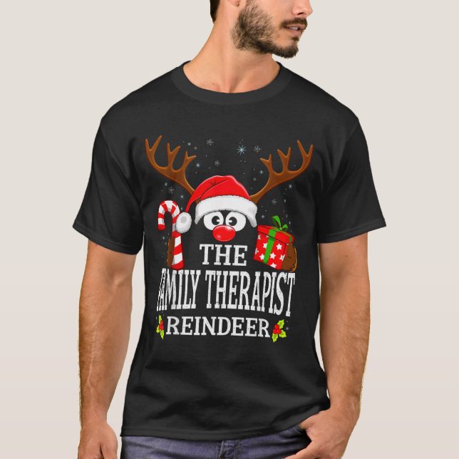 Camiseta Christmas Matching The Family Therast Reindeer Fam (Anverso)