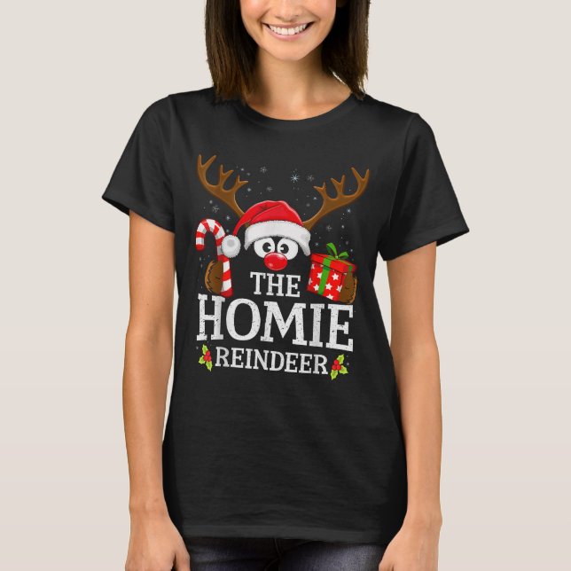Camiseta Christmas Matching The Homie Reindeer Family  (Anverso)