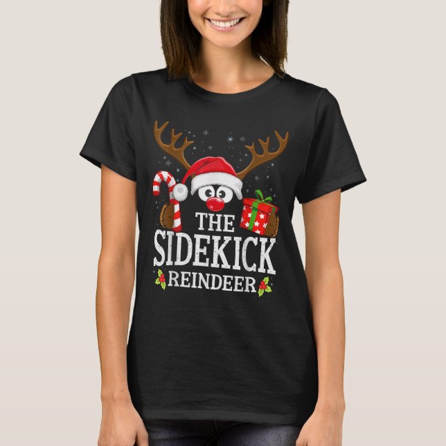 Camiseta Christmas Matching The Sidekick Reindeer Family  (Anverso)