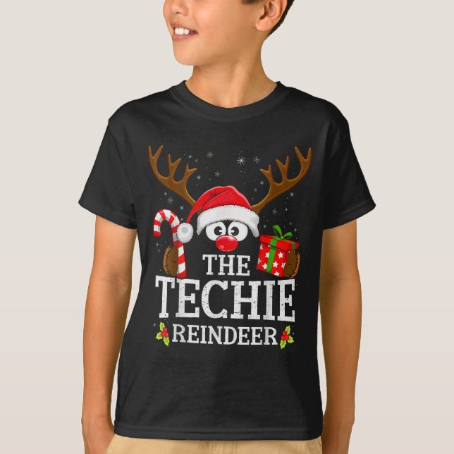 Camiseta Christmas Matching The Techie Reindeer Family  (Anverso)