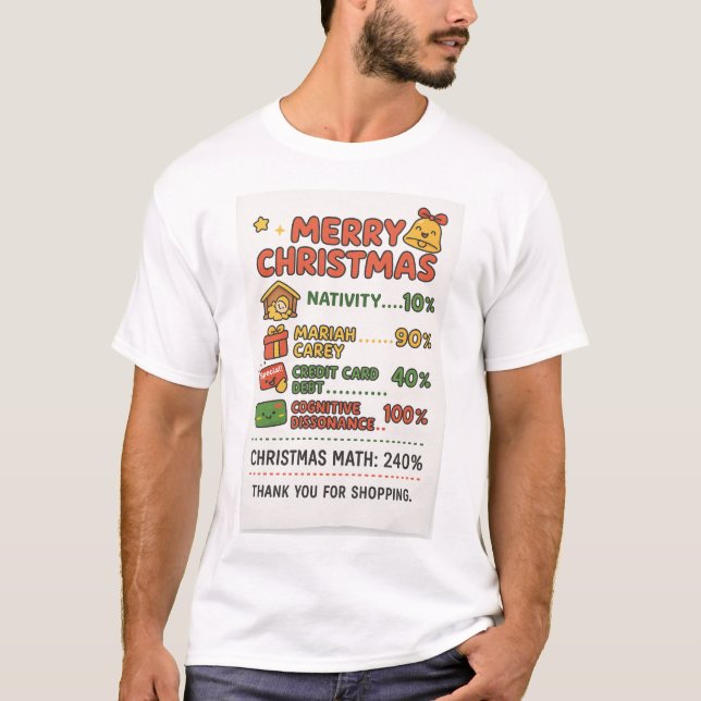 Camiseta Christmas Math 240% Reality Check" T-Shirt (Anverso)