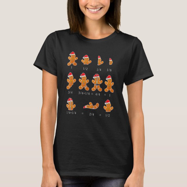 Camiseta Christmas Math Teacher Equation Gingerbread With S (Anverso)