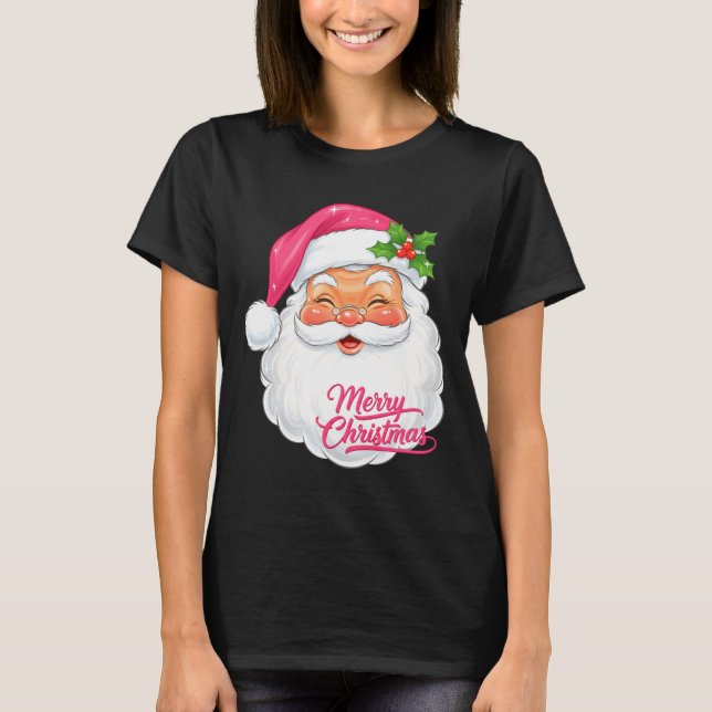 Camiseta Christmas Merry Christmas Santa Face Jolly Santa C (Anverso)