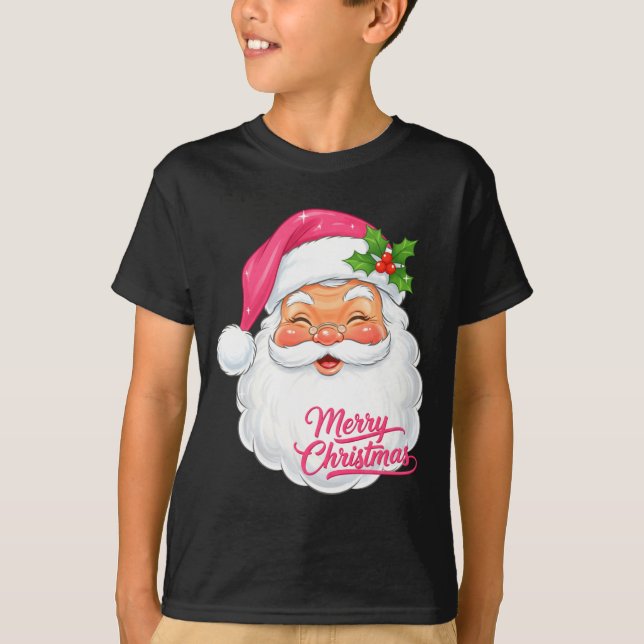 Camiseta Christmas Merry Christmas Santa Face Jolly Santa C (Anverso)