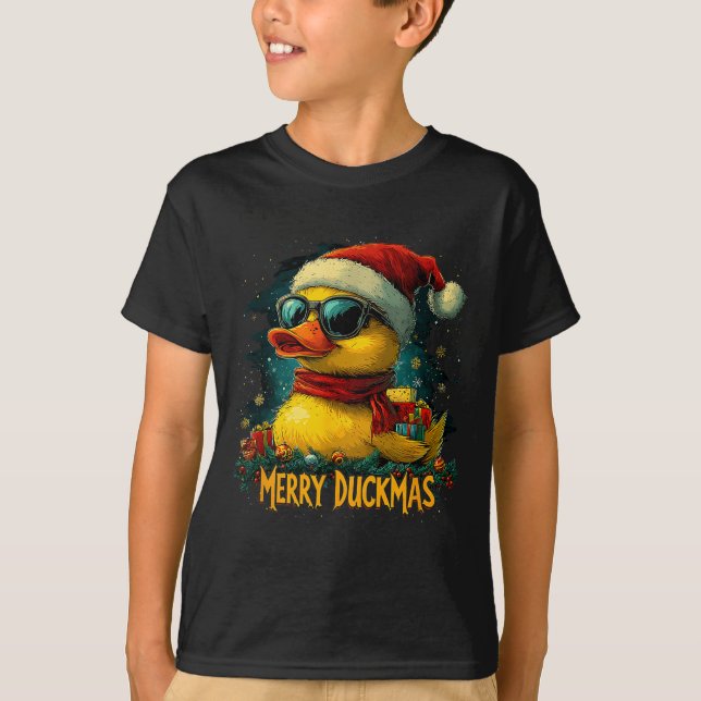 Camiseta Christmas Merry Duckmas Funny Quackmas Pajama Duck (Anverso)