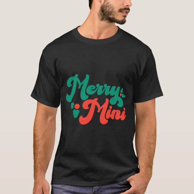Camiseta Christmas Merry Mini Cute Modern Tygraphy Script B (Anverso)