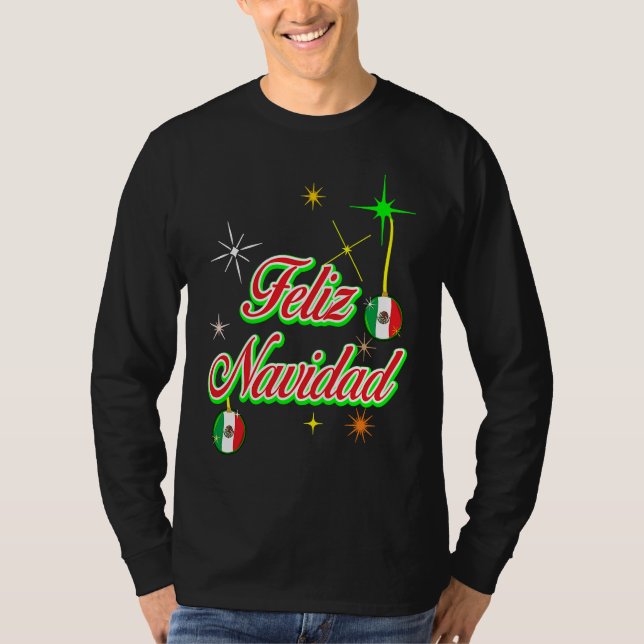 Camiseta Christmas Mexico Flag  Feliz Navidad Men Women Kid (Anverso)