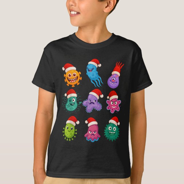 Camiseta Christmas Microbiology Bacteria Santa Science Xmas (Anverso)