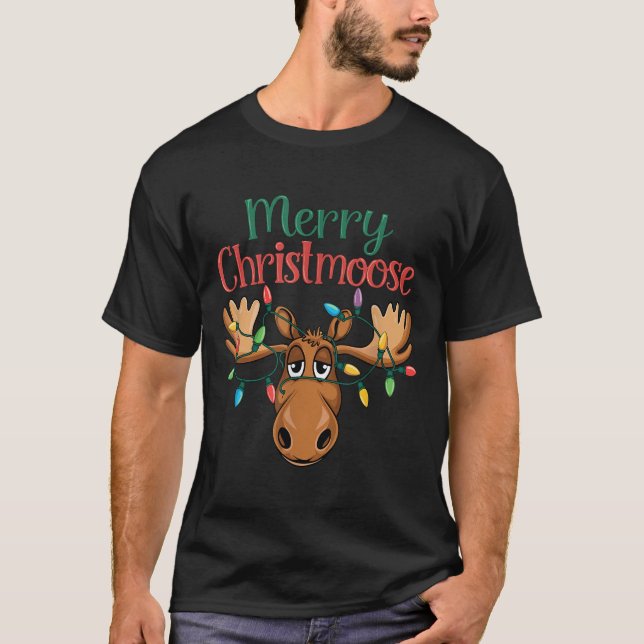 Camiseta Christmas Moose Merry Christmoose Men Women  (Anverso)