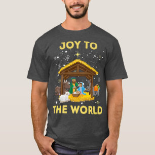 Camiseta Christmas Nativity Christian Birth Of Jesus Joy To