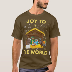 Camiseta Christmas Nativity Christian Birth Of Jesus Joy To