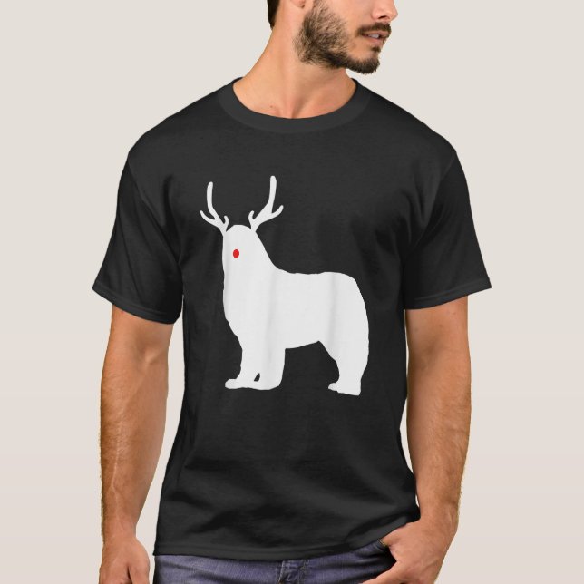 Camiseta Christmas Newfoundland Reindeer Newfie Dog Gift  (Anverso)
