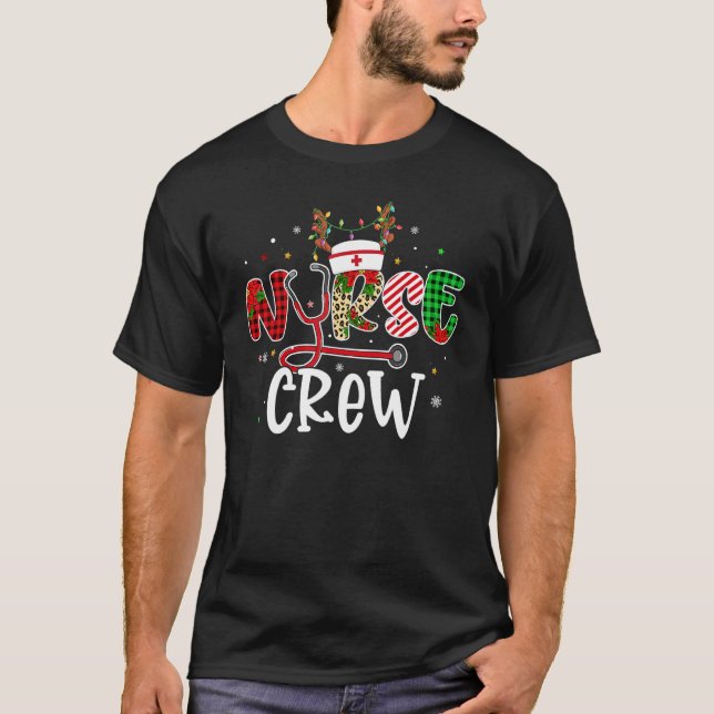 Camiseta Christmas Nurse Crew  Reindeer Nursing Xmas Party  (Anverso)