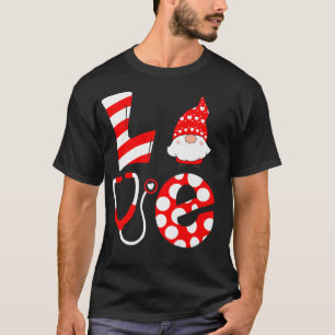 Camiseta Christmas Nurse NICU Love Stethoscope Santa Gnomes