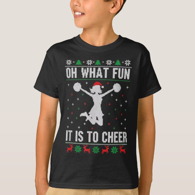 Camiseta Christmas Oh What Fun It Is To Cheer - Cheerleadin (Anverso)