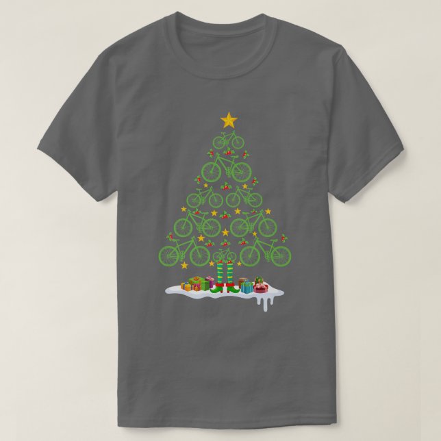 Camiseta Christmas Ornament Bicycle Christmas Tree Bicycle  (Diseño del anverso)