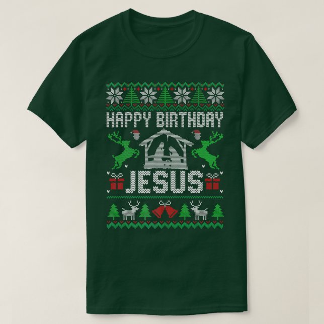 Camiseta Christmas Outfit Happy Birthday Jesus Holiday Ugly (Diseño del anverso)