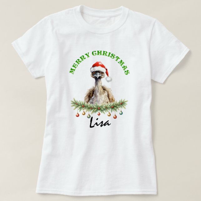 Camiseta Christmas Oz Animals Emu Matching Women's (Diseño del anverso)