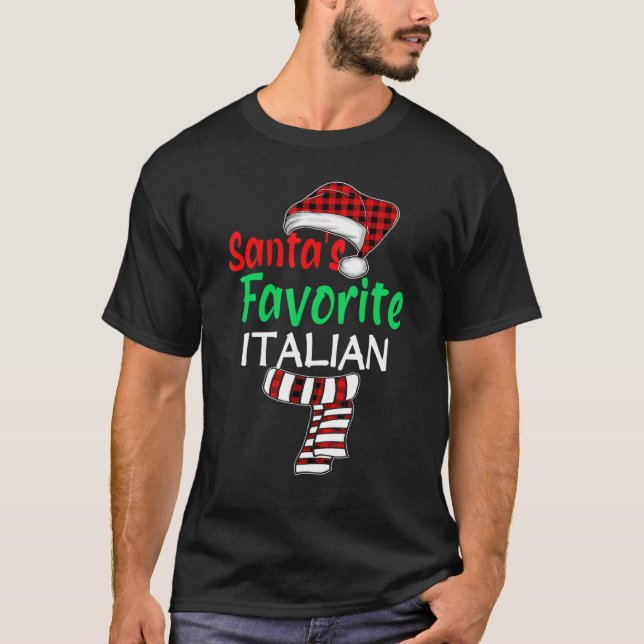 Camiseta Christmas Pajama Santa Claus  Santa's Favorite Ita (Anverso)