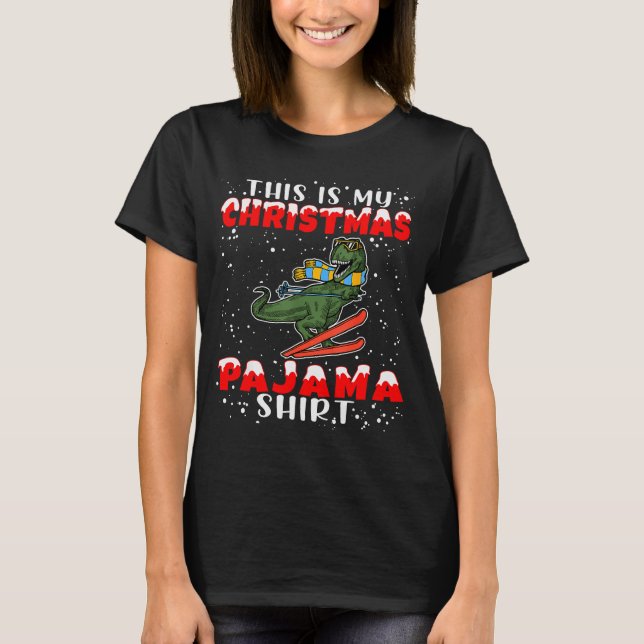 Camiseta Christmas Pajama Shirt Funny Xmas Skiing Gift For  (Anverso)