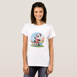 Camiseta Christmas Panda with Christmas Hat and Soccer Ball