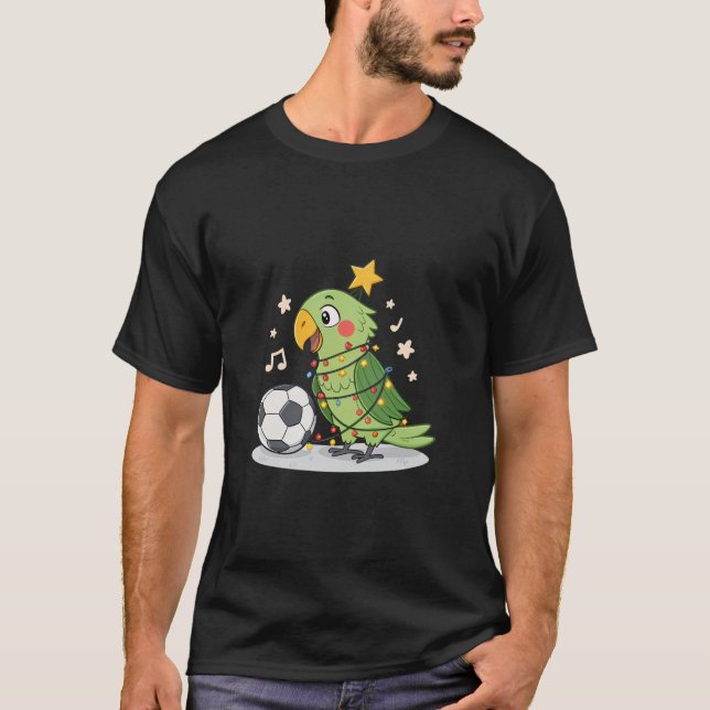 Camiseta Christmas Parrot playing soccer (Anverso)