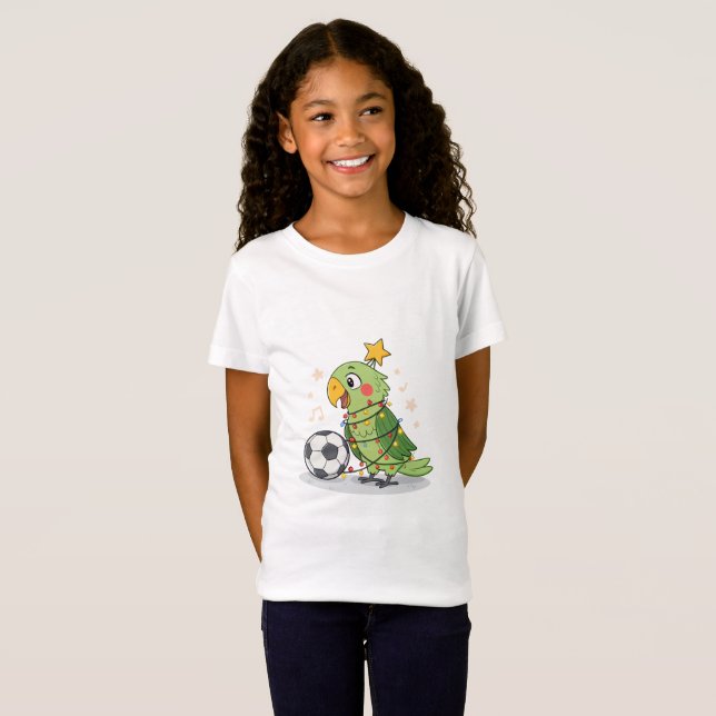 Camiseta Christmas Parrot playing soccer (Anverso completo)
