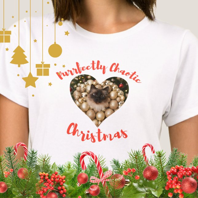 Camiseta Christmas Personalized Cat Heart Photo Frame (Subido por el creador)