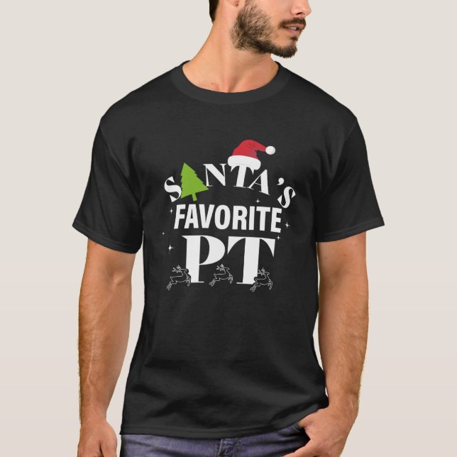 Camiseta Christmas Physical Therapy  Santa s Favorite PT (Anverso)