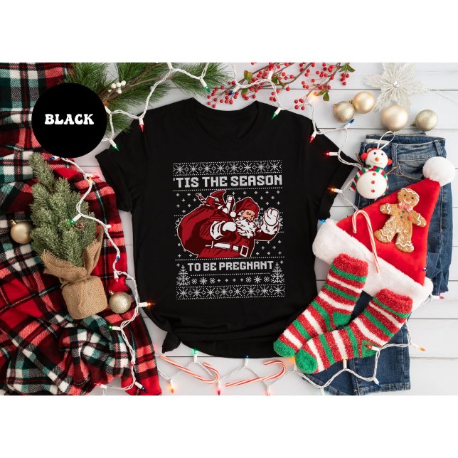 Camiseta Christmas Pregnancy Announcement 'Tis The Season  (Subido por el creador)