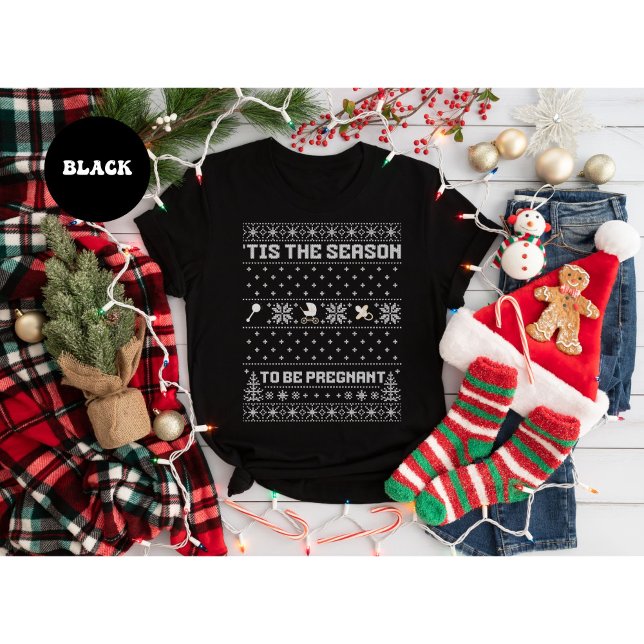 Camiseta Christmas Pregnancy Announcement 'Tis The Season  (Subido por el creador)