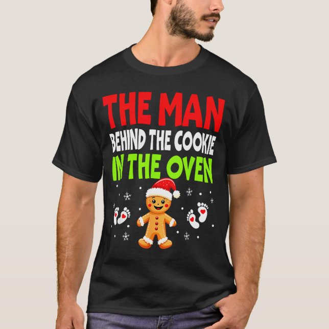 Camiseta Christmas Pregnancy The Man Behind The Cookie In T (Anverso)