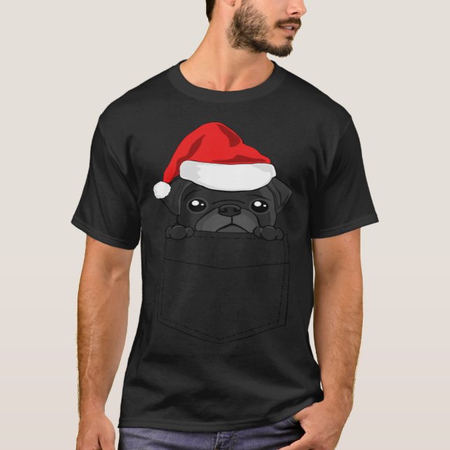 Camiseta Christmas Pug Dog In Your Pocket (Anverso)