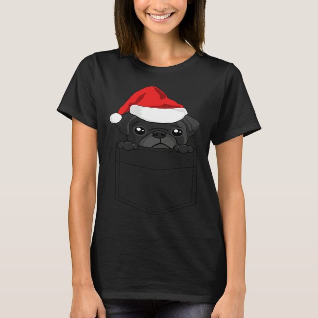 Camiseta Christmas Pug Dog In Your Pocket (Anverso)